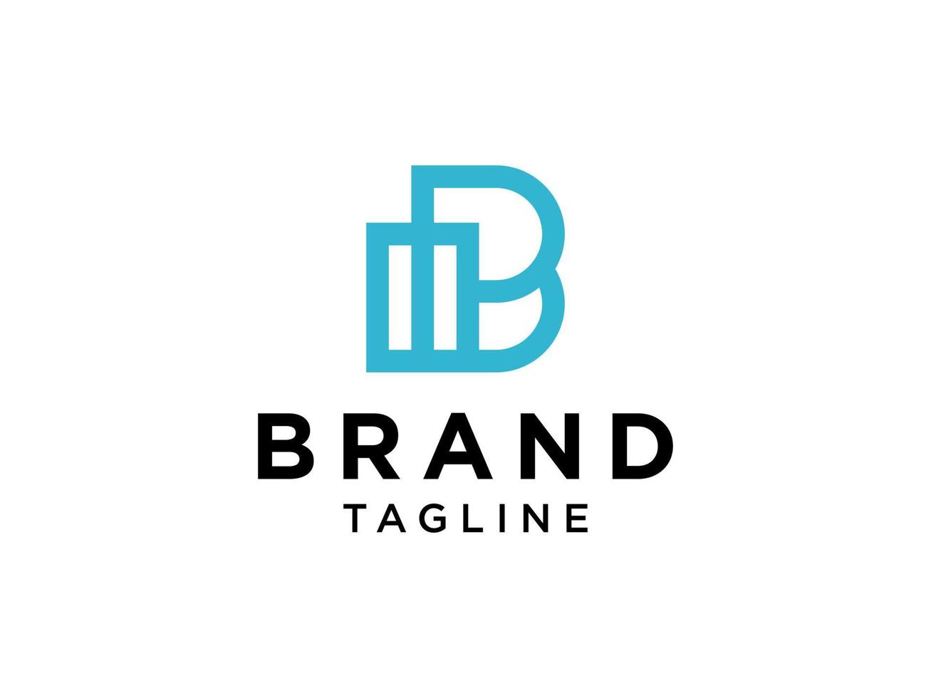 abstrata letra b plana logotipo de vetor monocromático. utilizável para logotipos de identidade e branding.
