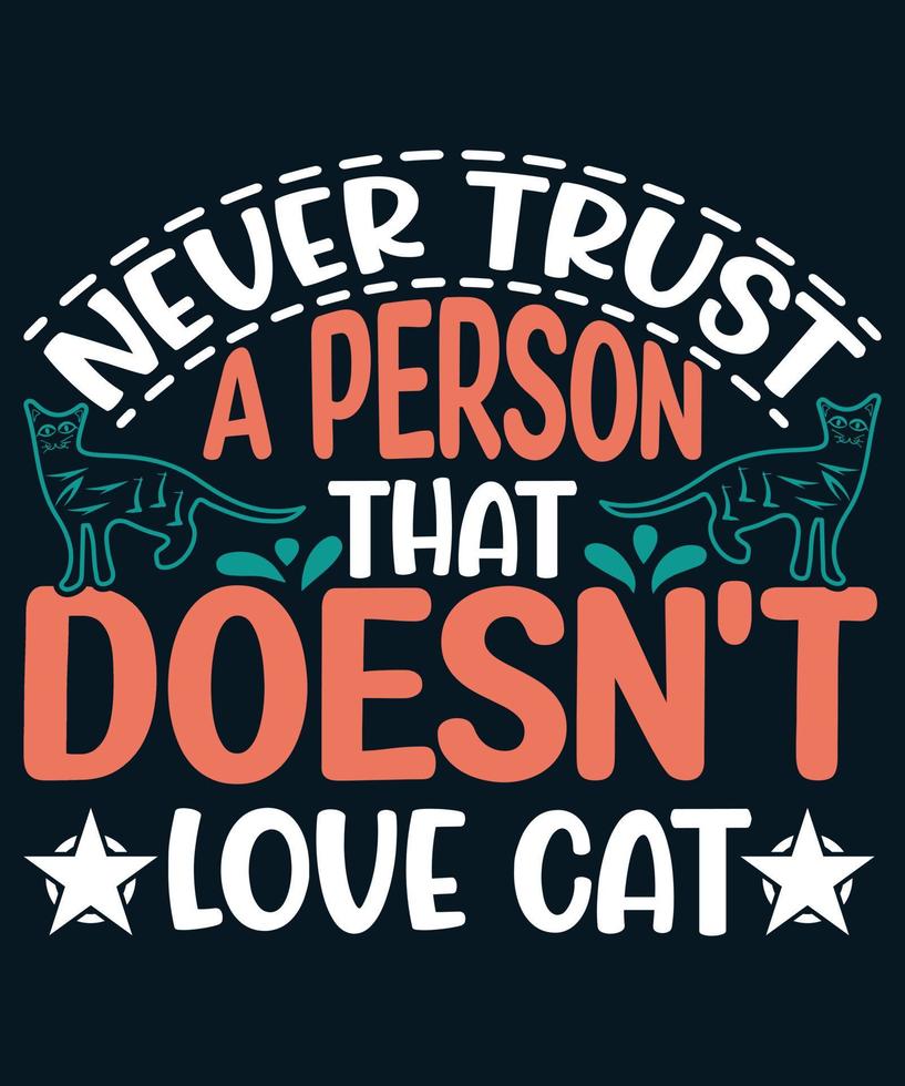 vetor de design de camiseta de citações de gato