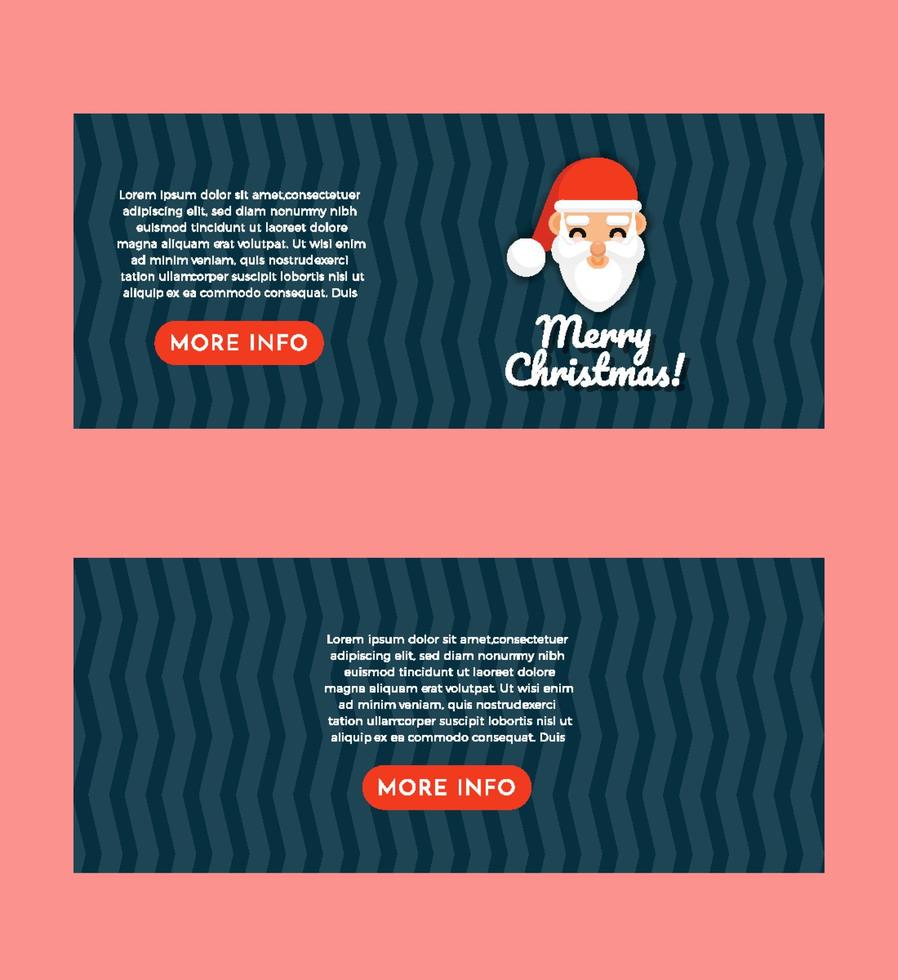 modelo de design de conjunto de banner de feliz natal de papai noel fofo vetor