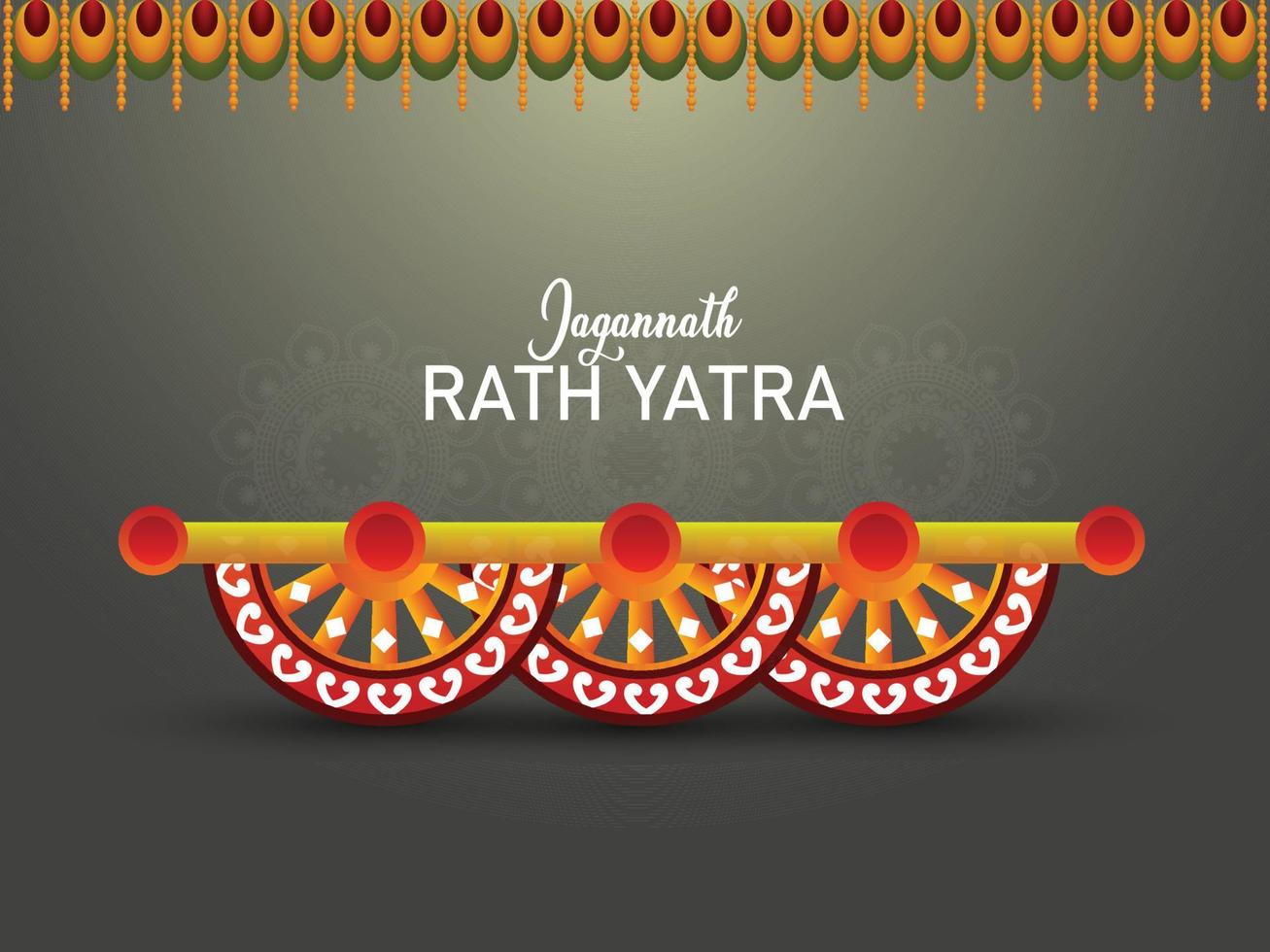 bela carruagem para feliz rath yatra com lord jagannath balabhadra e ilustração vetorial subhadra vetor