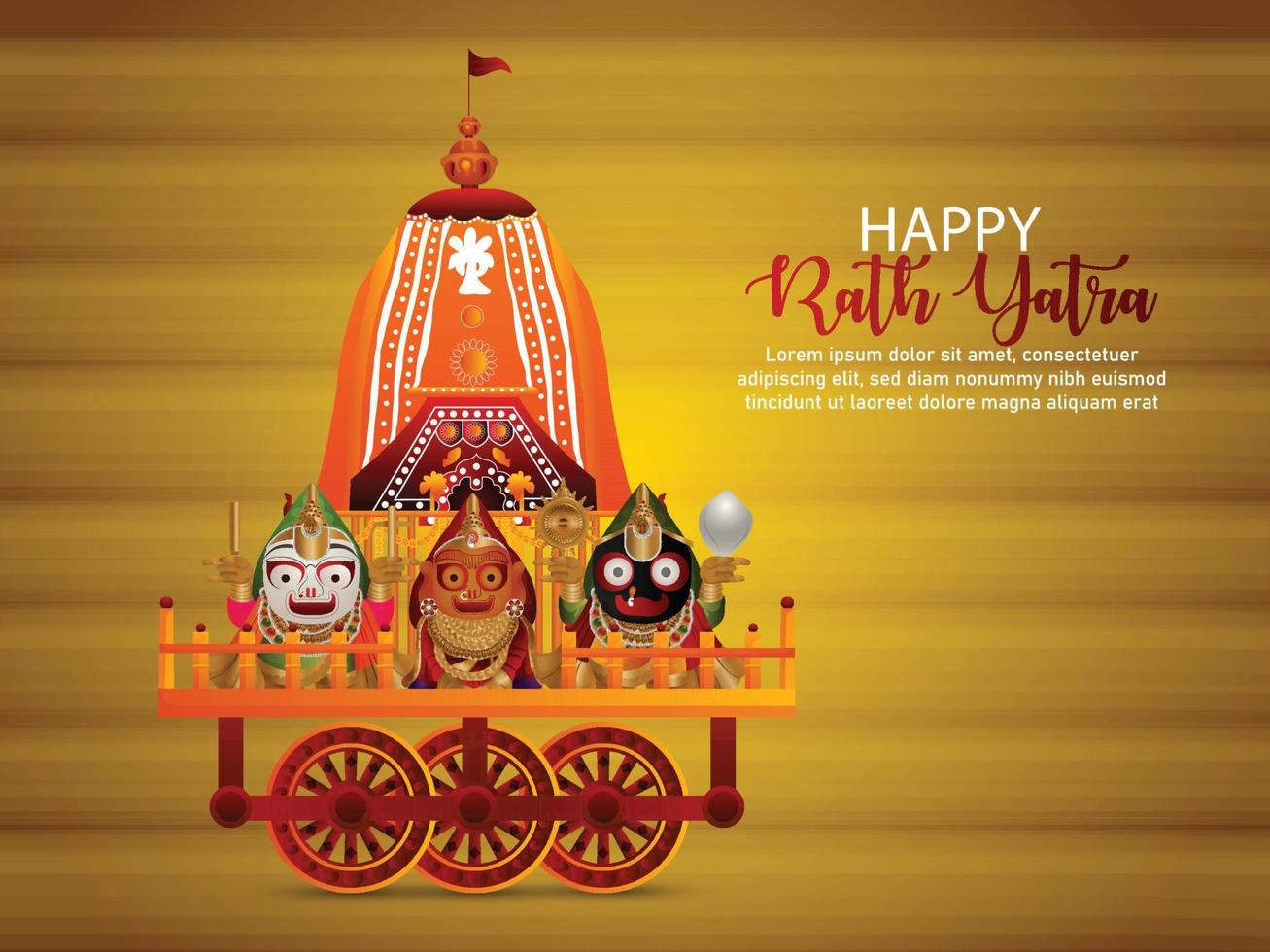 lord jagannath balabhadra e ilustração vetorial subhadra para feliz rath yatra vetor