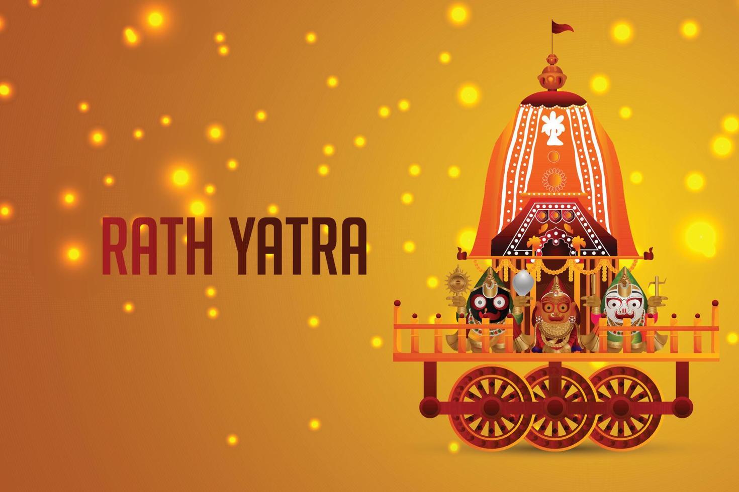 design de celebração jagannath rath yatra com senhor feliz rath yatra jagannath balabhadra e subhadra na bela carruagem vetor