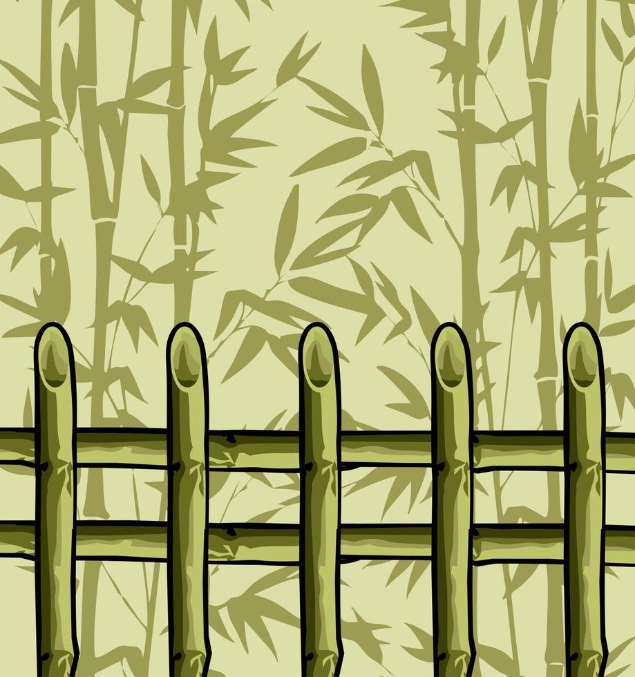 vetor de cerca de bambu