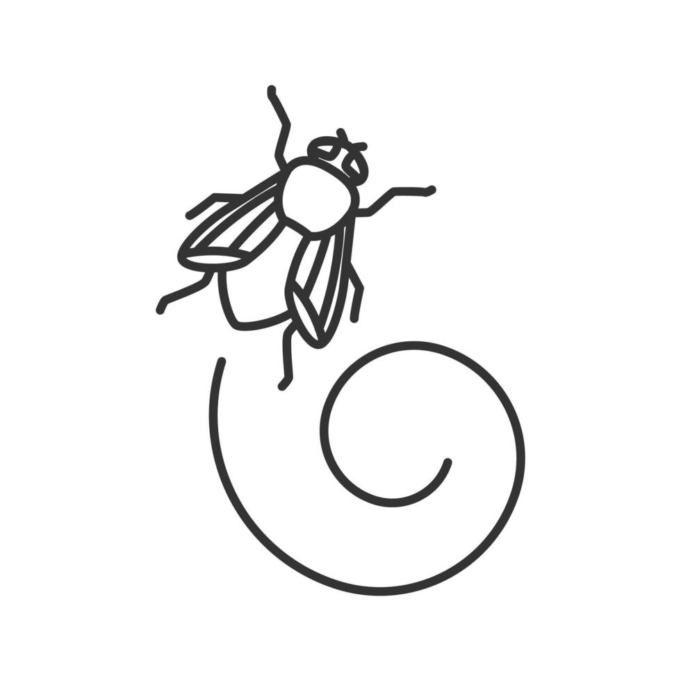 ícone linear de mosca. inseto. musca domestica. mosca inseto. ilustração de linha fina. símbolo de contorno. desenho de contorno isolado de vetor