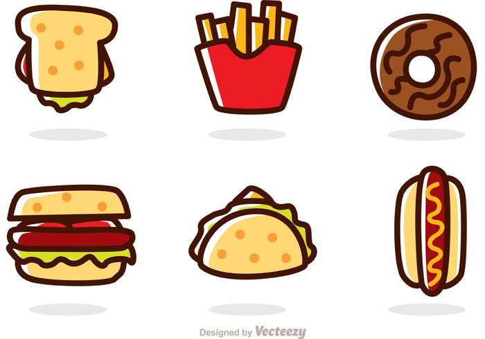 Desenhos Animados Fast Food Vectors