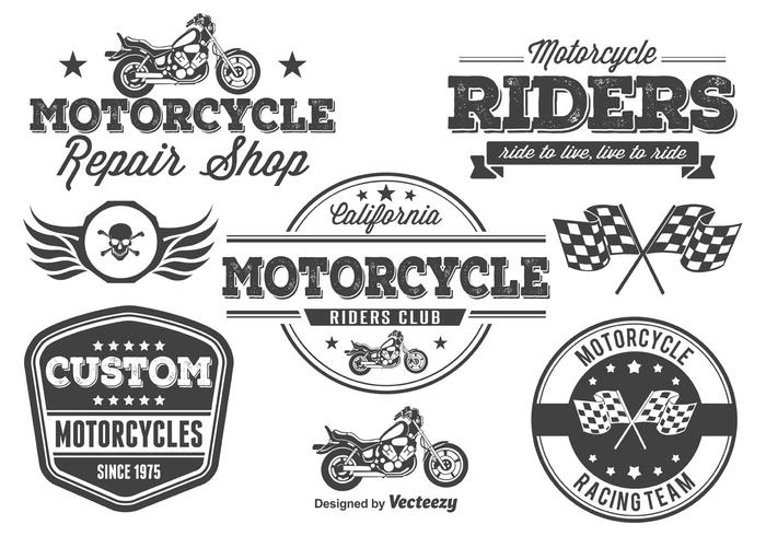 motocicleta vetor etiquetas elementos