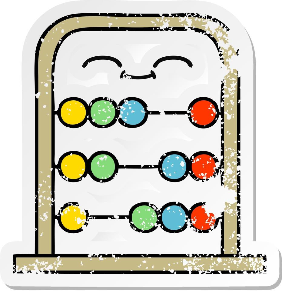 vinheta angustiada de um ábaco de desenho animado fofo vetor