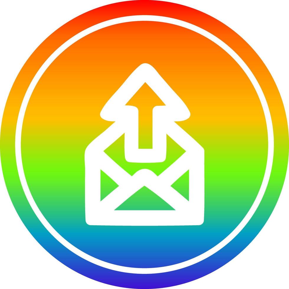 enviar e-mail circular no espectro do arco-íris vetor