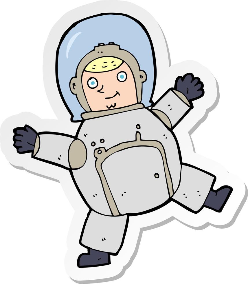 adesivo de um astronauta de desenho animado vetor