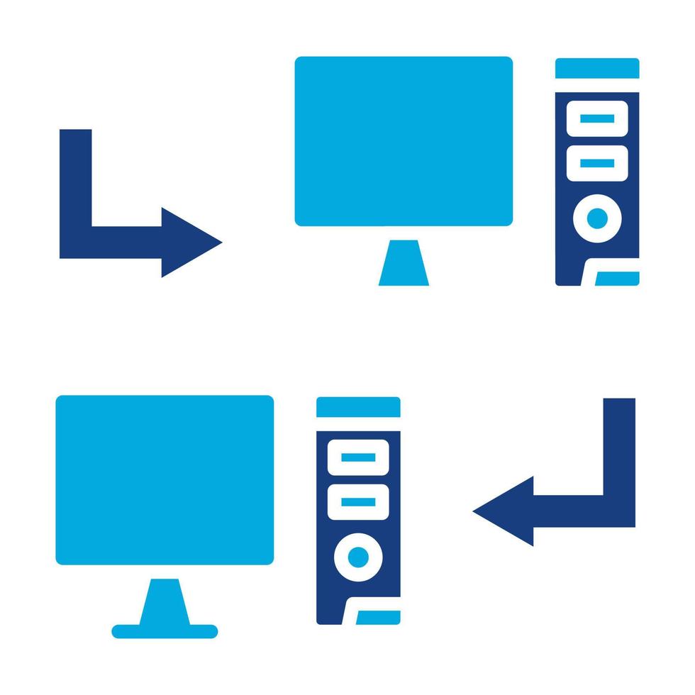 ícone de duas cores de glifo de sistemas compartilhados vetor