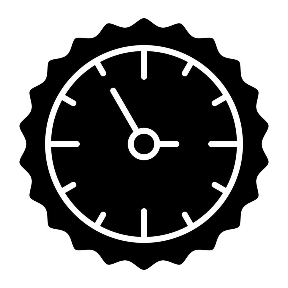 ícone de glifo de relógio de parede vetor