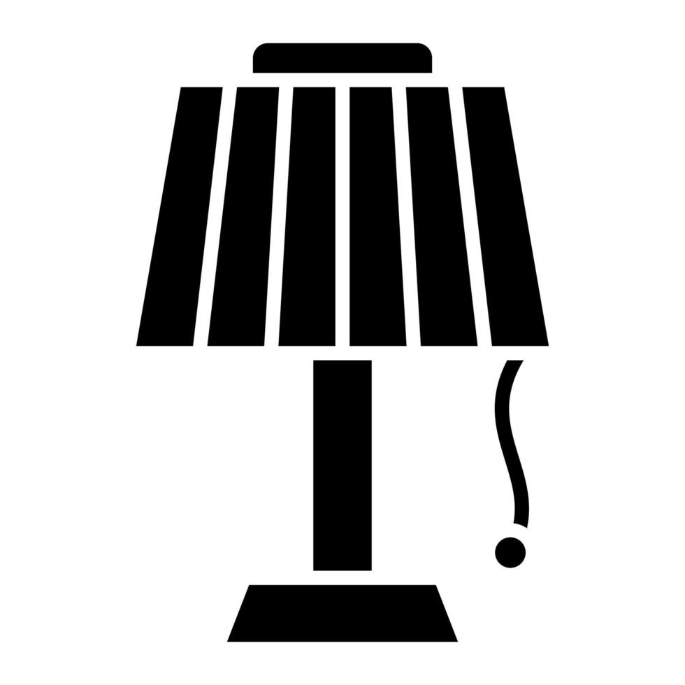 ícone de glifo de lâmpada de mesa vetor