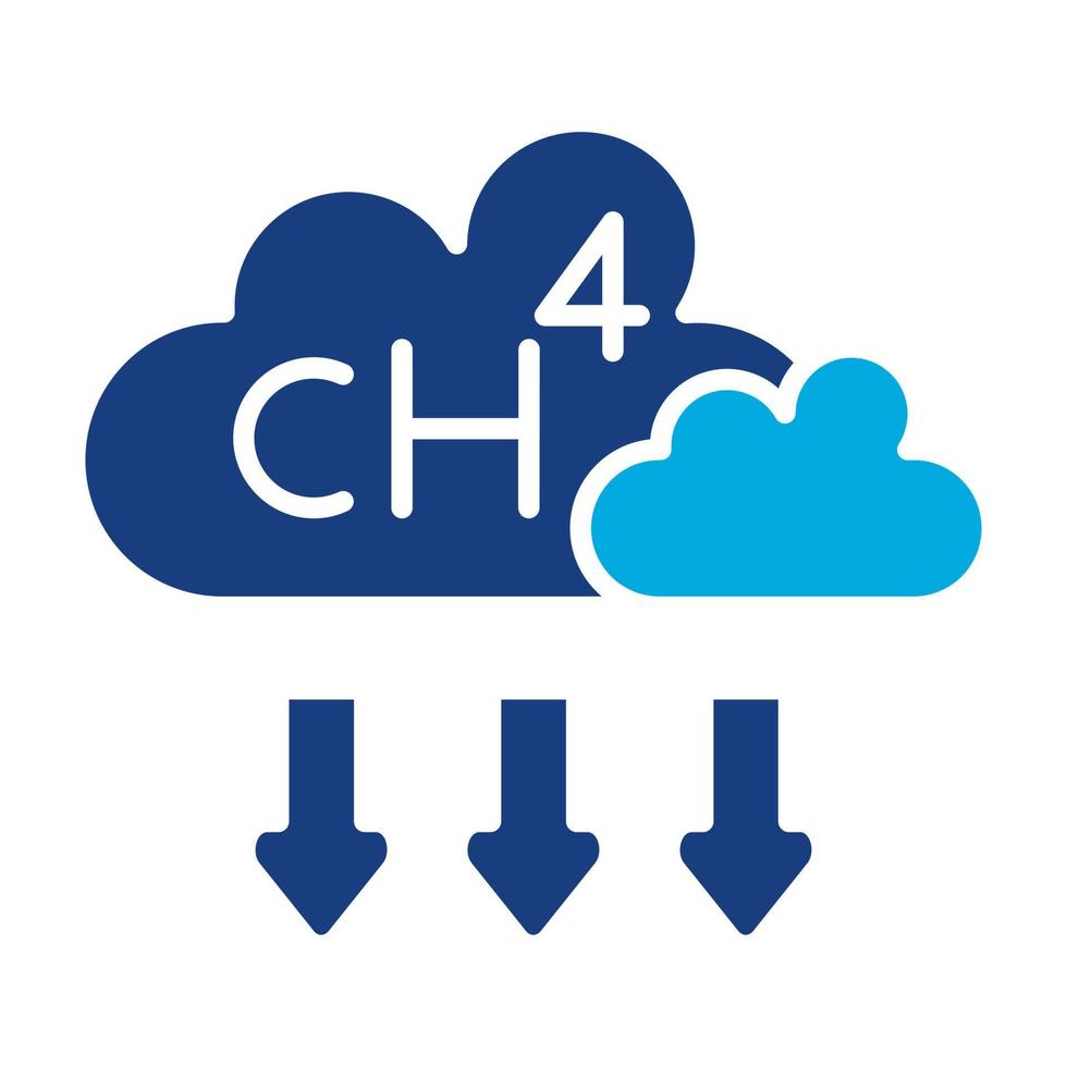 ícone de duas cores de glifo de metano vetor