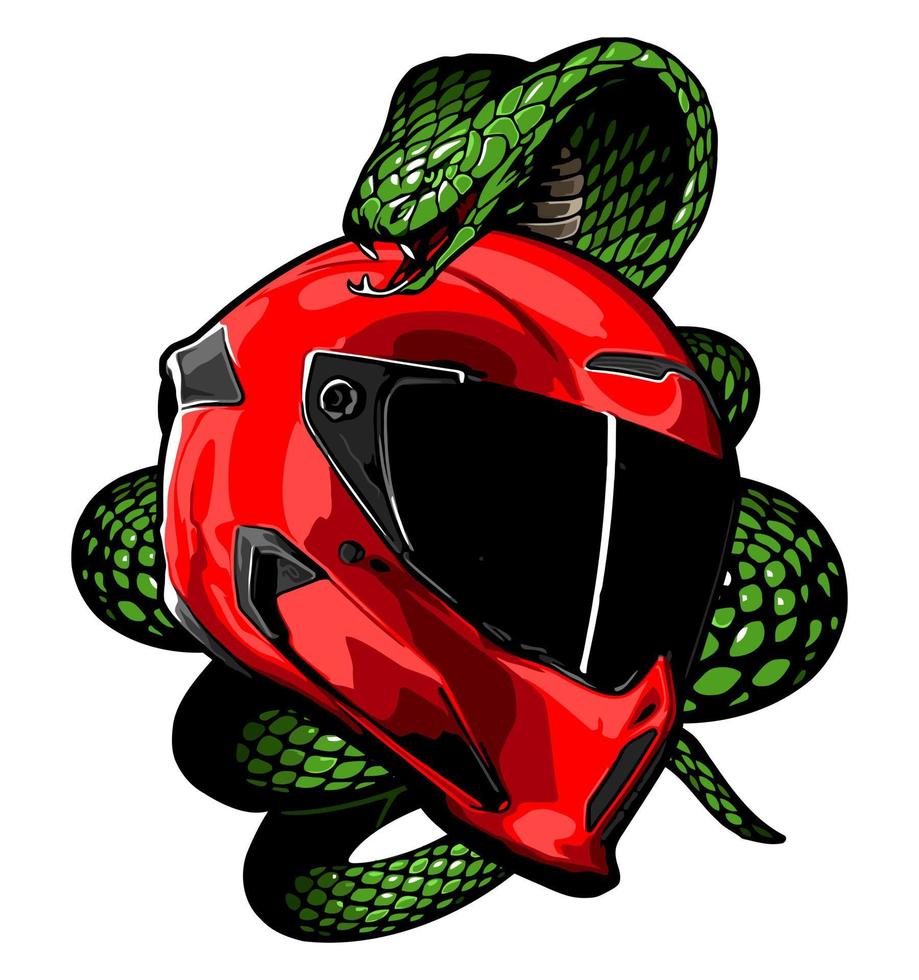 capacete e cobra vetor