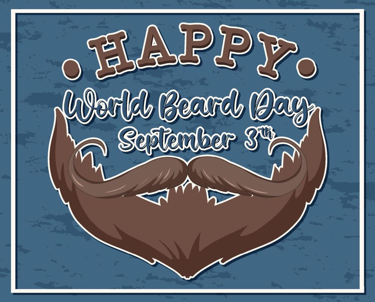 modelo de cartaz do dia mundial da barba 3 de setembro vetor