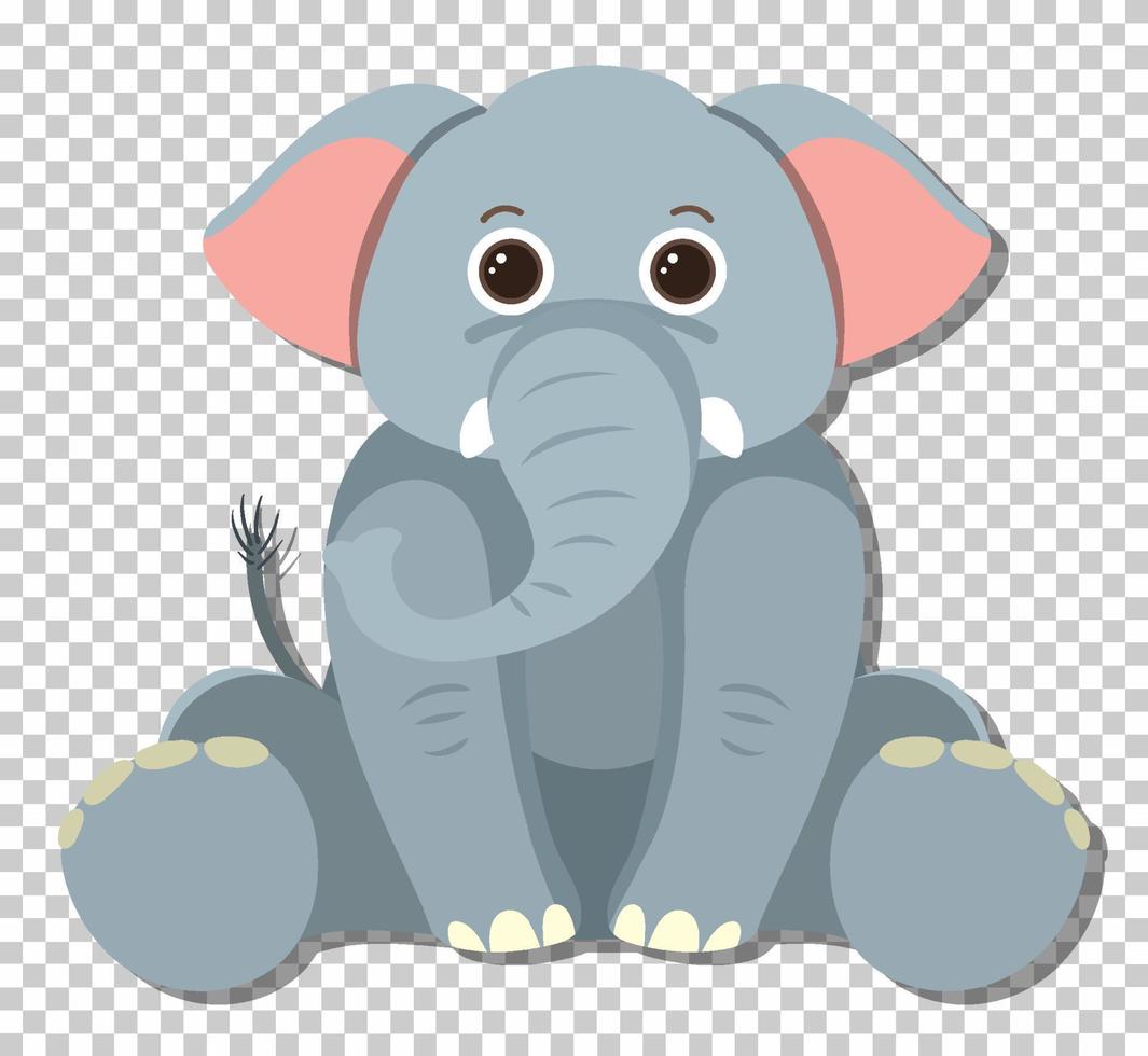 elefante fofo em estilo cartoon plana vetor