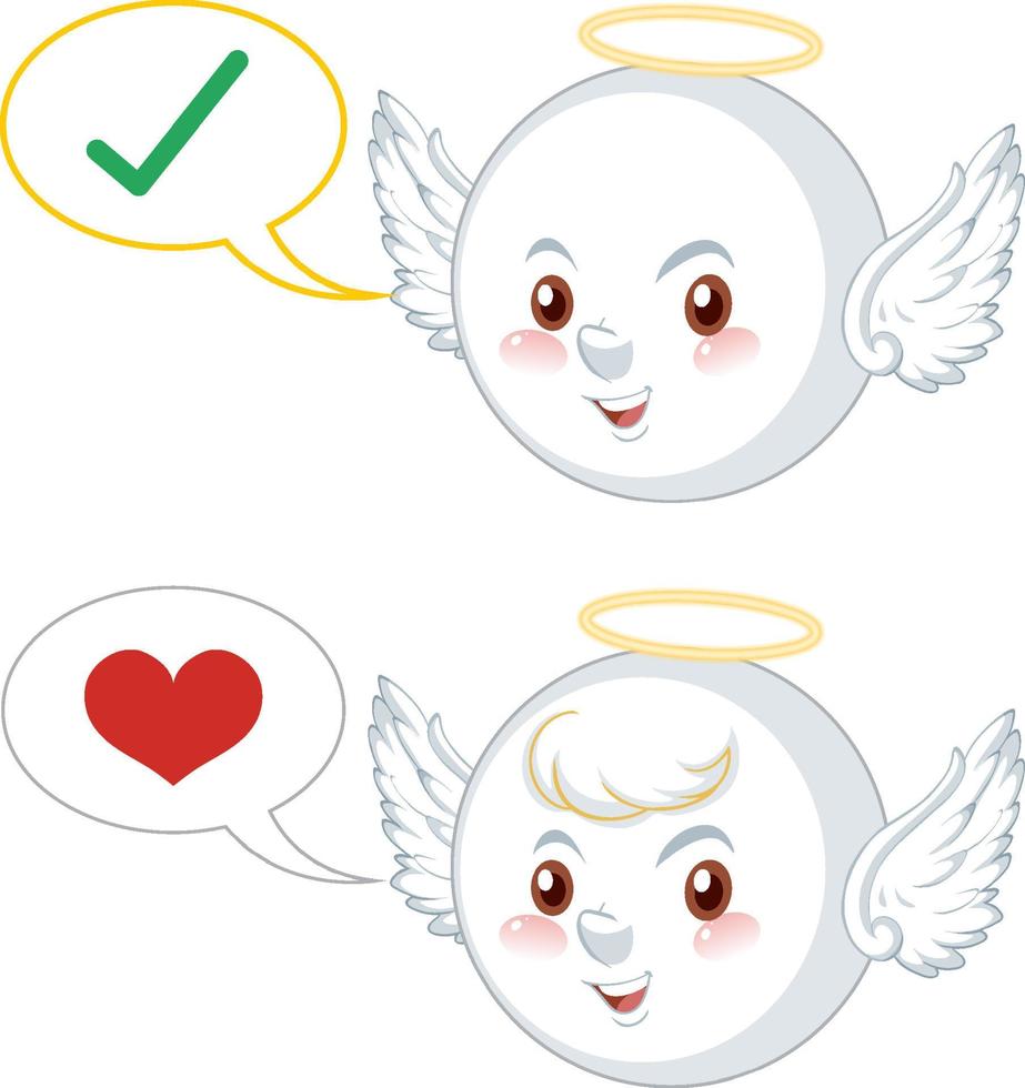 fundo branco de personagem de desenho animado de anjo vetor