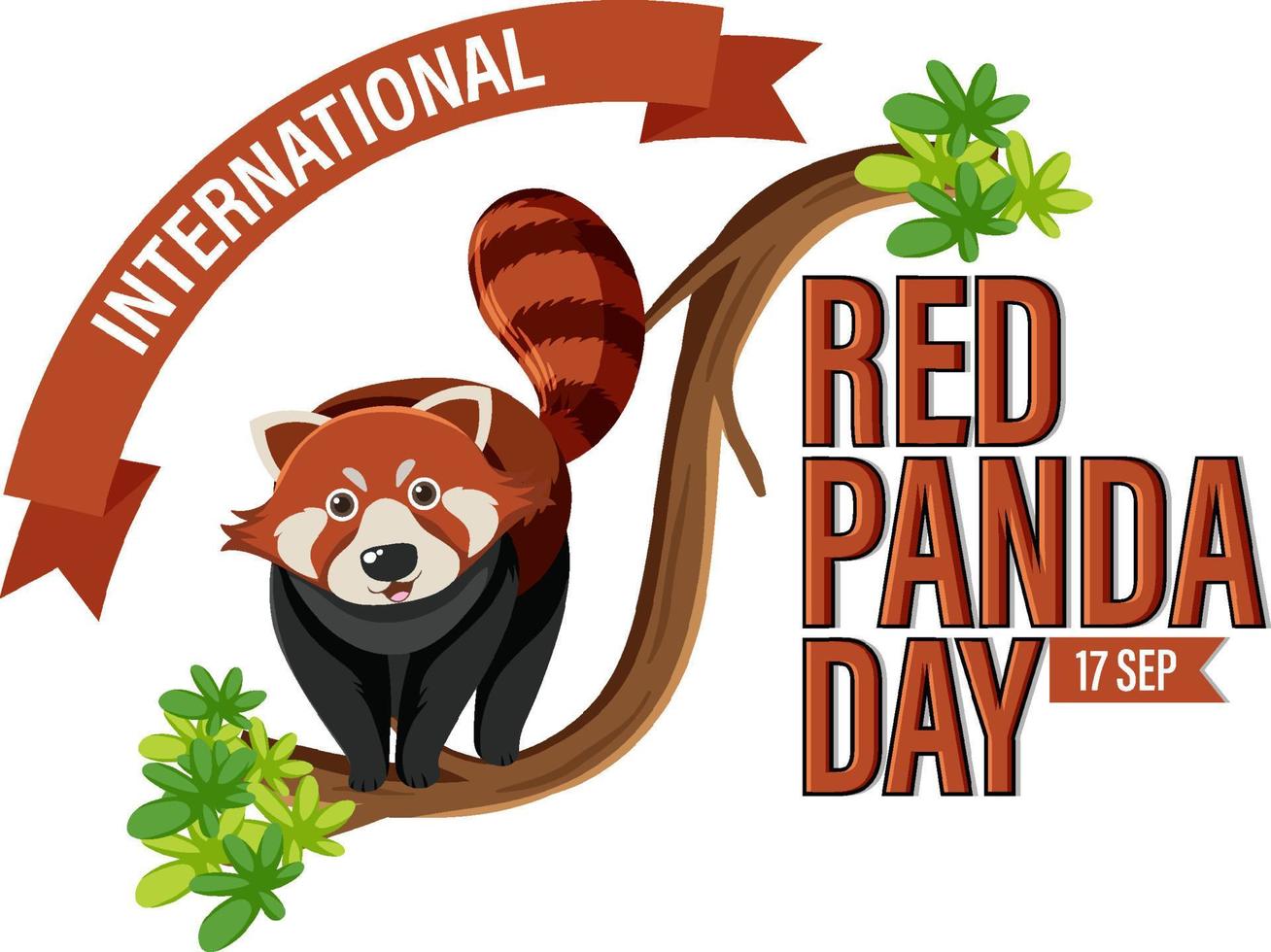 dia internacional do panda vermelho vetor