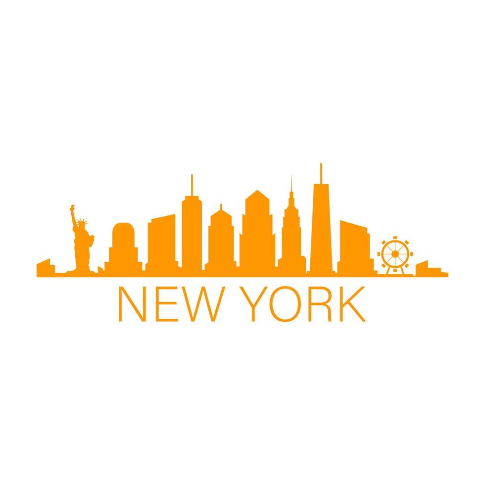 skyline de nova york ilustrado vetor