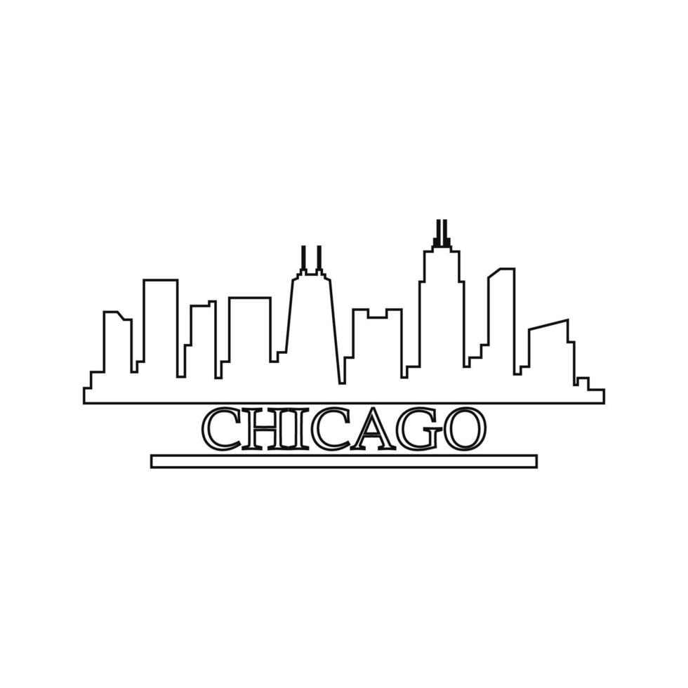 horizonte de chicago ilustrado vetor