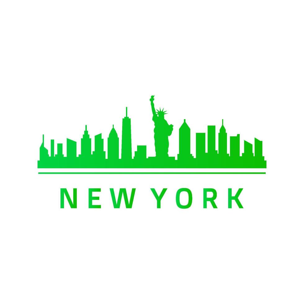 skyline de nova york ilustrado vetor