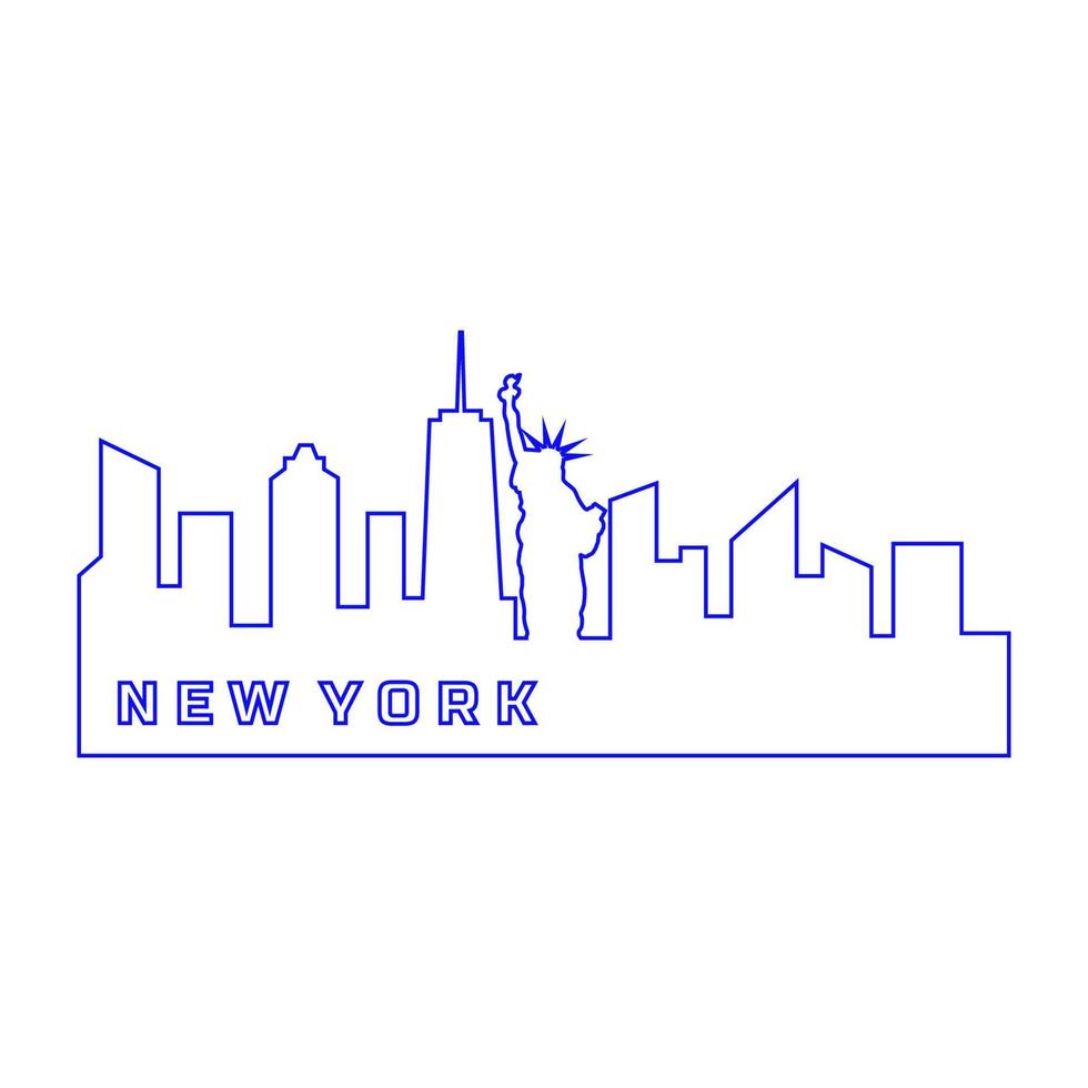 skyline de nova york ilustrado vetor