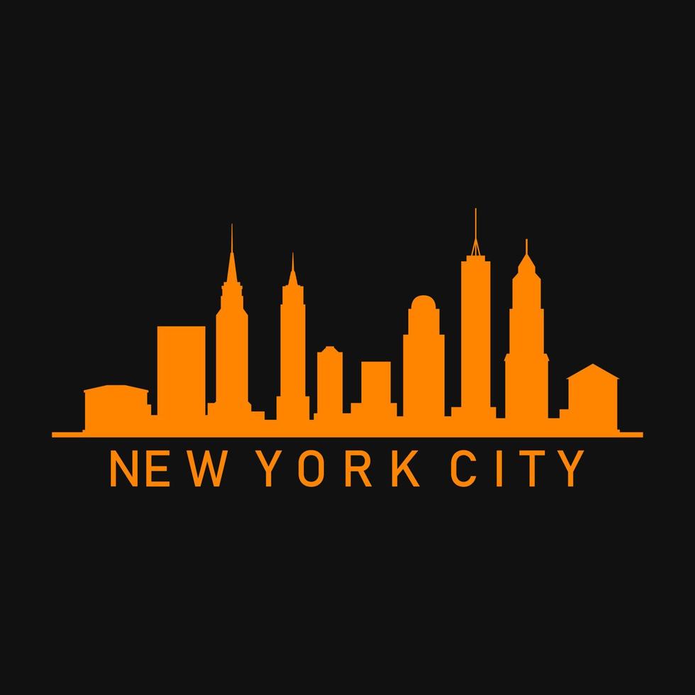 skyline de nova york ilustrado vetor