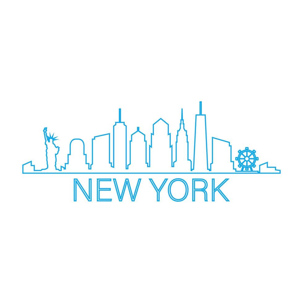 skyline de nova york ilustrado vetor