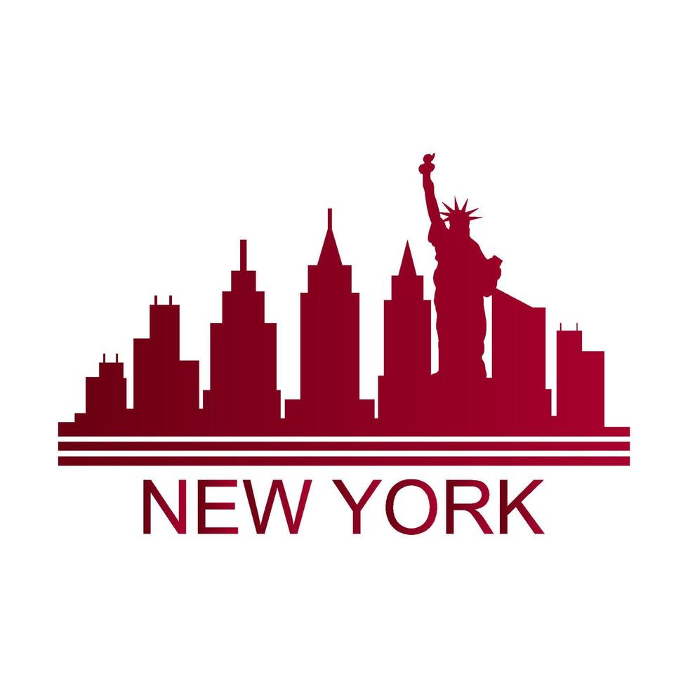 skyline de nova york ilustrado vetor