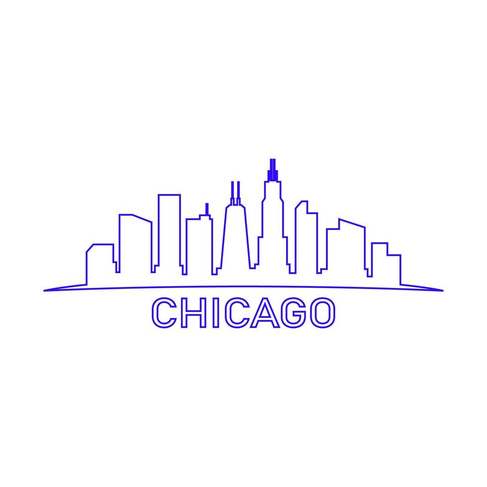 horizonte de chicago ilustrado vetor