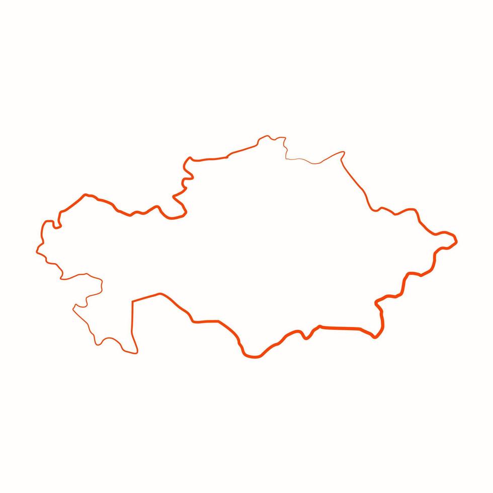 mapa ilustrado do cazaquistão vetor