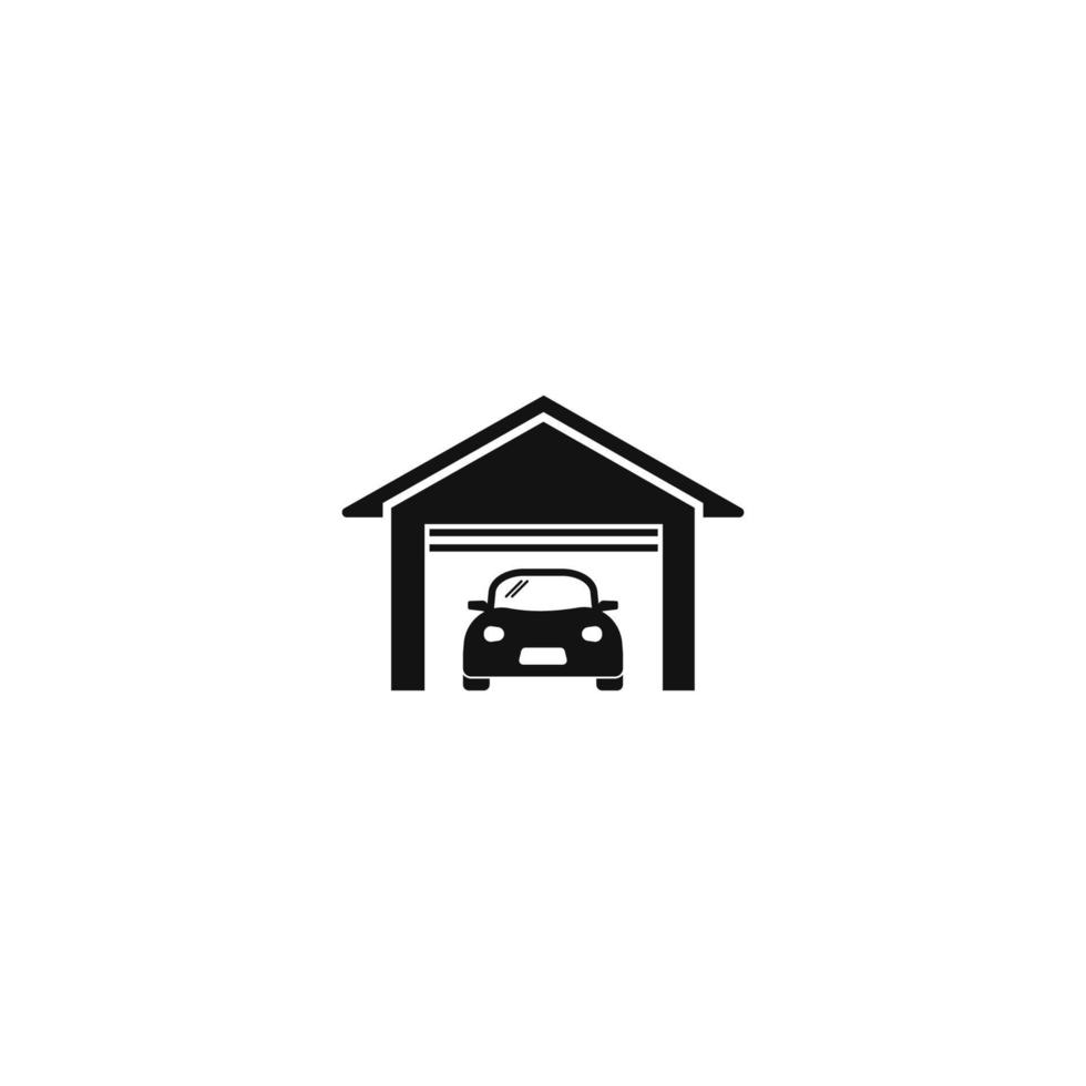 ilustração vetorial de design gráfico de ícone de garagem de carro vetor