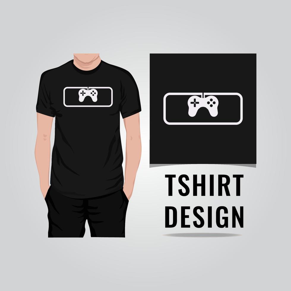 ilustração vetorial de design de camiseta de controlador de jogo vetor