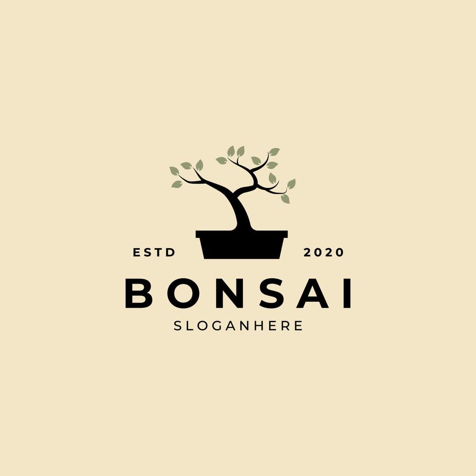 modelo de design de ilustração vetorial de logotipo bonsai vetor