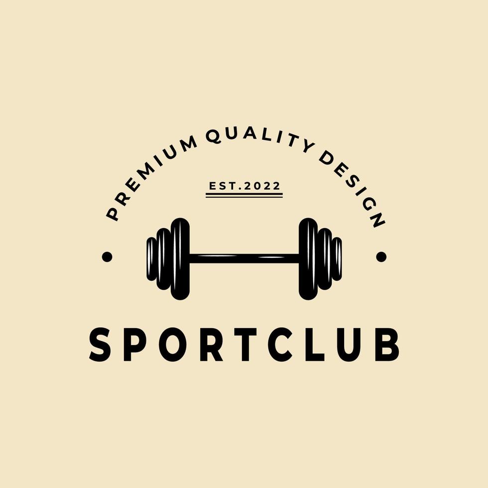 fitness com logotipo de equipamentos esportivos ícone vintage vector design