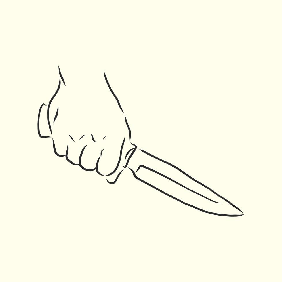 esboço de vetor de punhal de faca