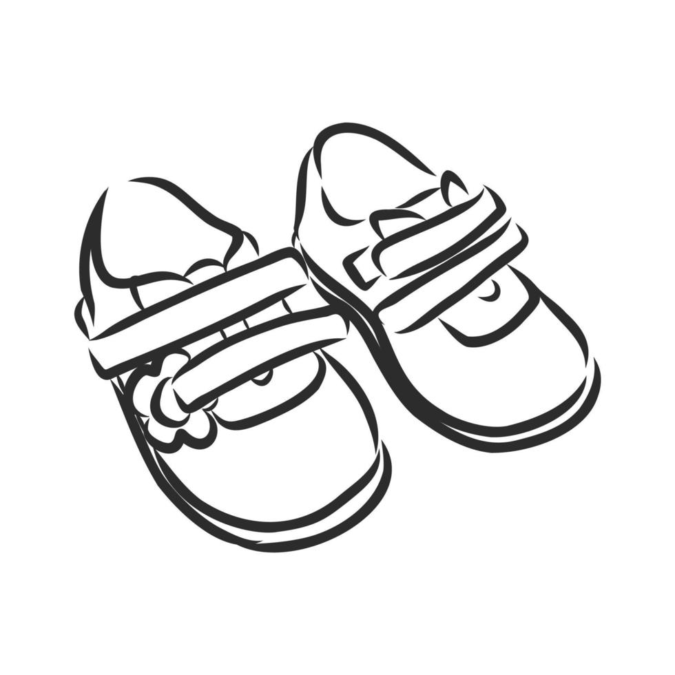 desenho vetorial de sapatos infantis vetor