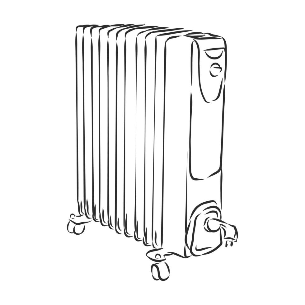 esboço de vetor de aquecedor de radiador