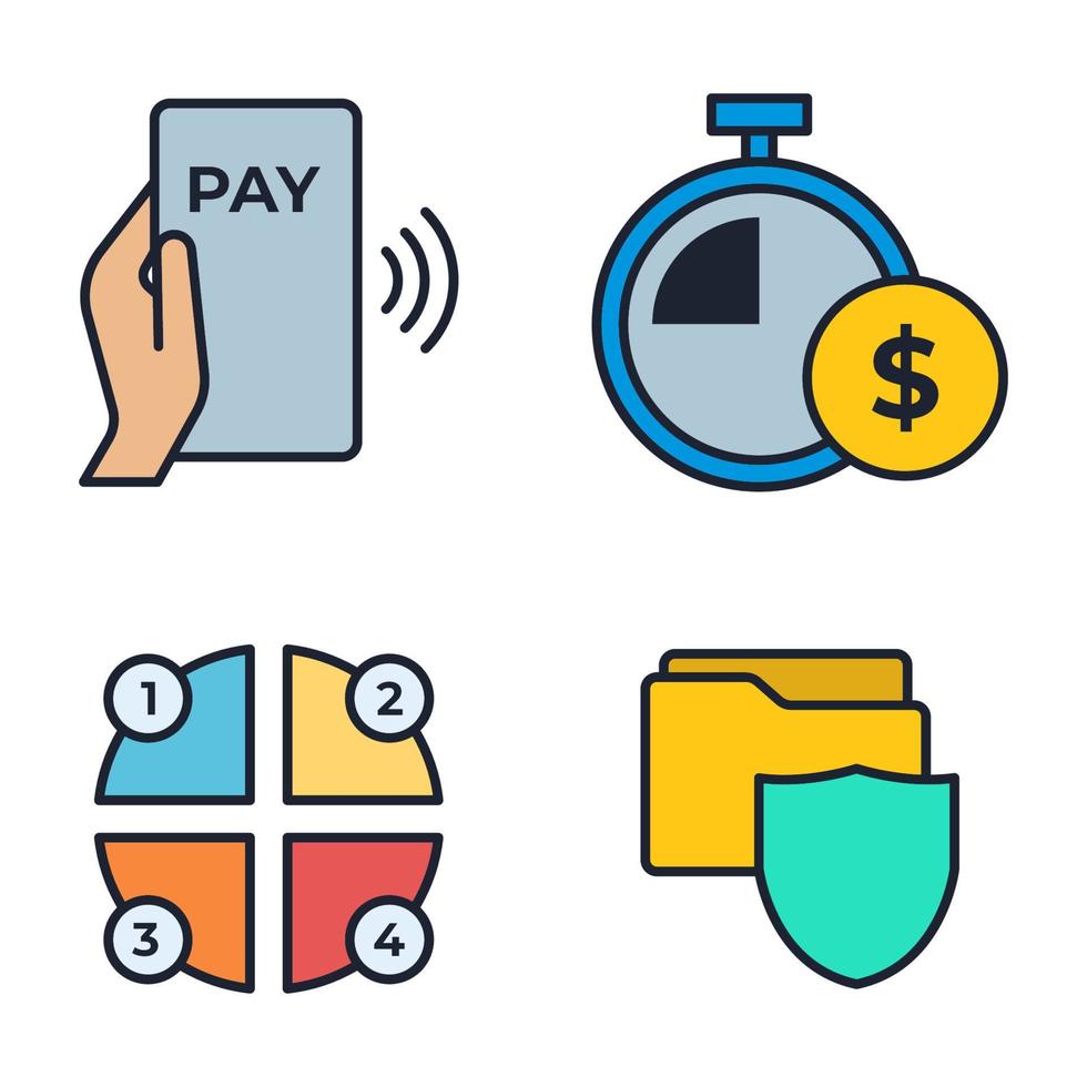 modelo de símbolo de ícone de conjunto de pagamento de finanças em dinheiro para ilustração em vetor de logotipo de coleção de design gráfico e web