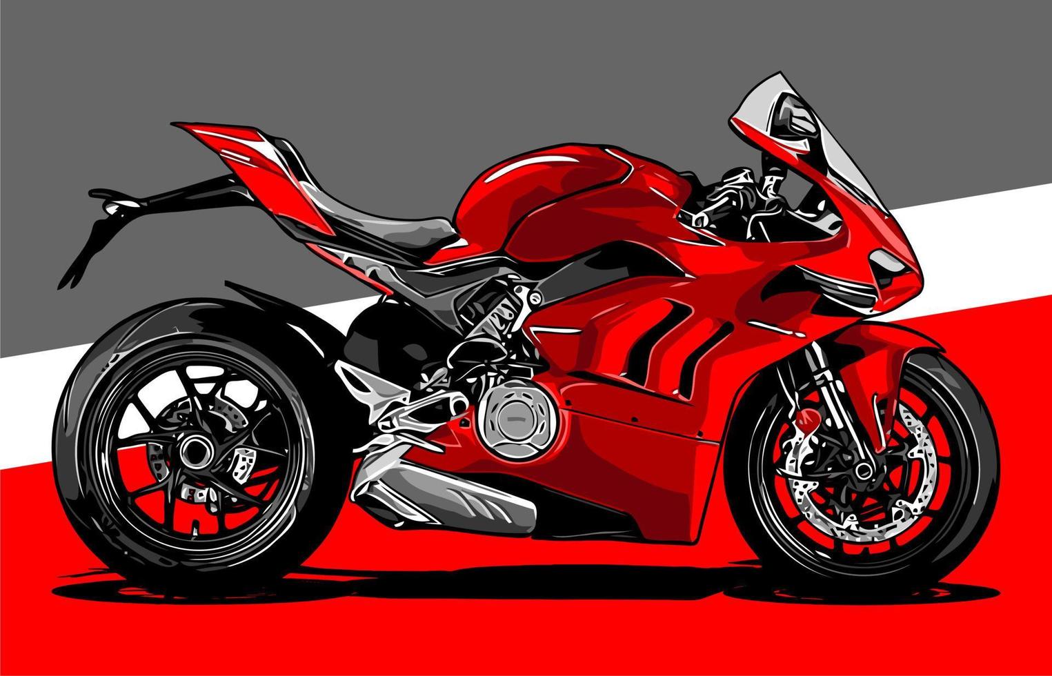 vetor de vista lateral superbike vermelho