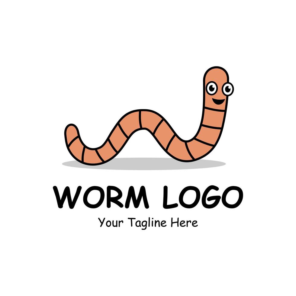 logotipo de desenho animado de verme vetor
