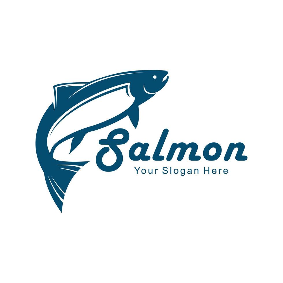 logotipo de peixe salmão vetor