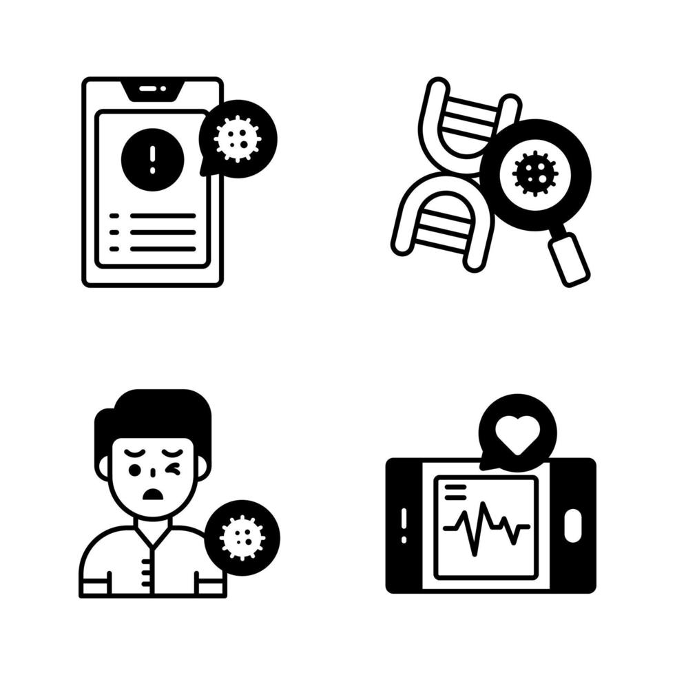 conjunto de médicos e cuidados de saúde, ícones vetoriais. símbolos de qualidade premium. vetor