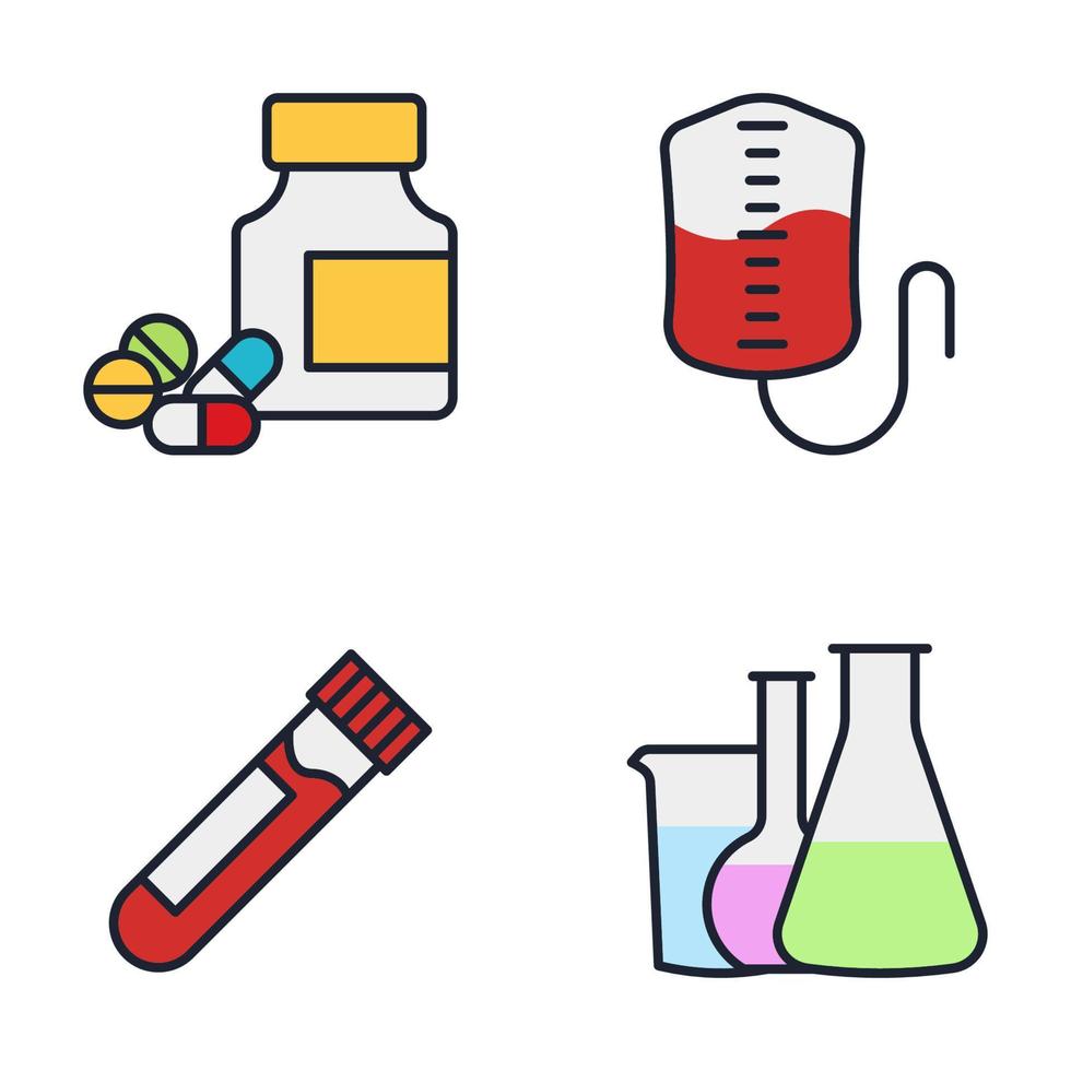 modelo de símbolo de ícone de conjunto de medicina e saúde para ilustração em vetor de logotipo de coleção de design gráfico e web
