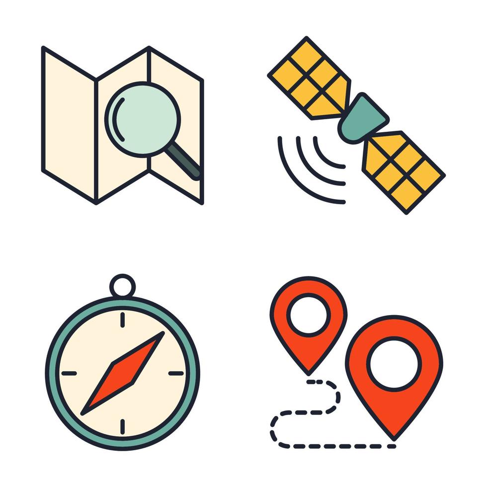 modelo de símbolo de ícone de conjunto de navegação para ilustração em vetor de logotipo de coleção de design gráfico e web