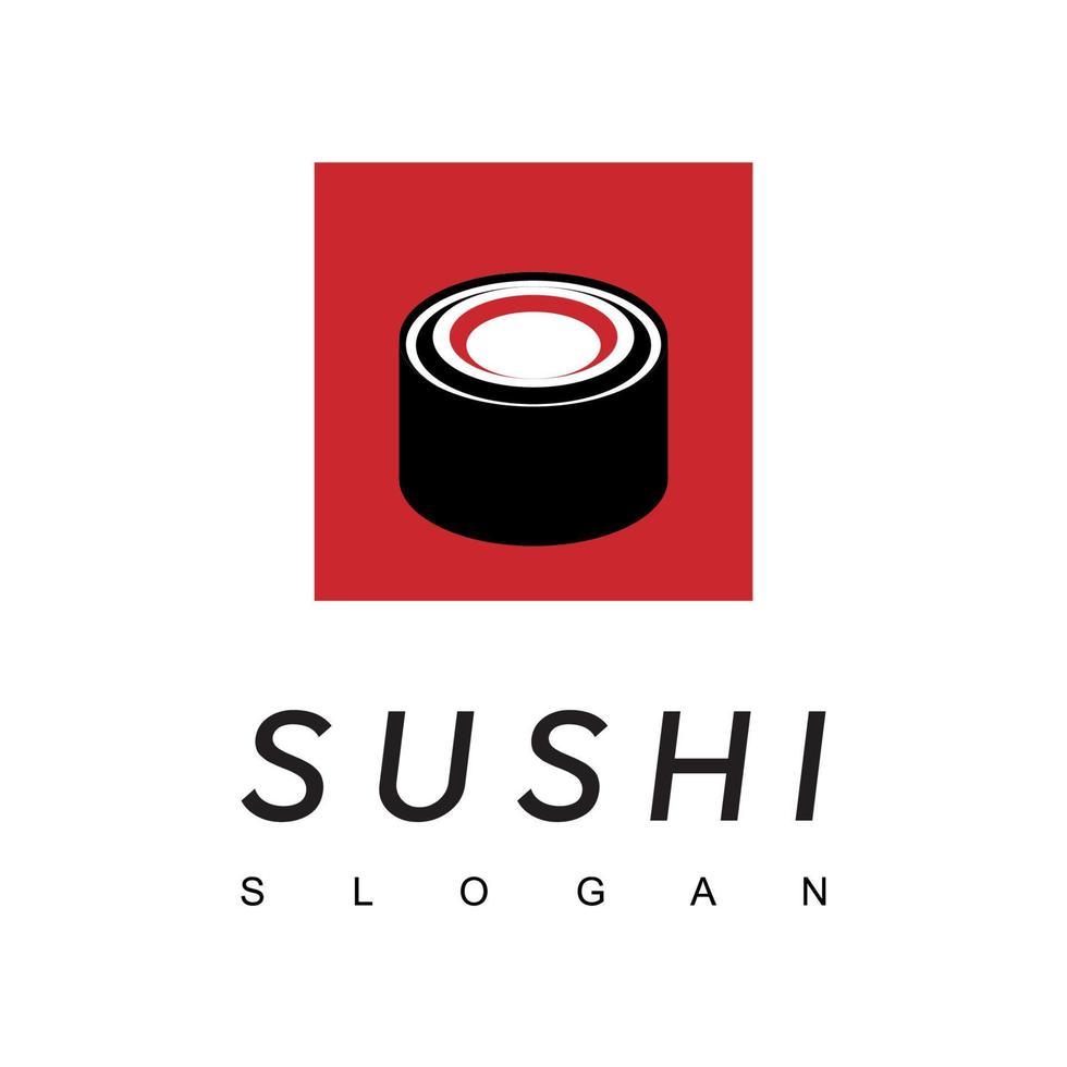 comida japonesa, modelo de logotipo de sushi vetor