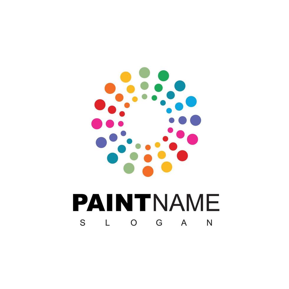 modelo de design de logotipo de pintura a cores isolar no fundo branco vetor