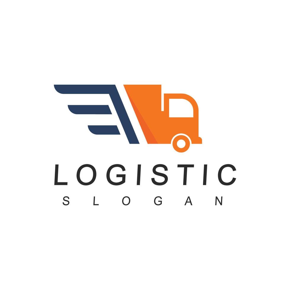 modelo de logotipo logístico, ícone de negócios de expedição e transporte vetor