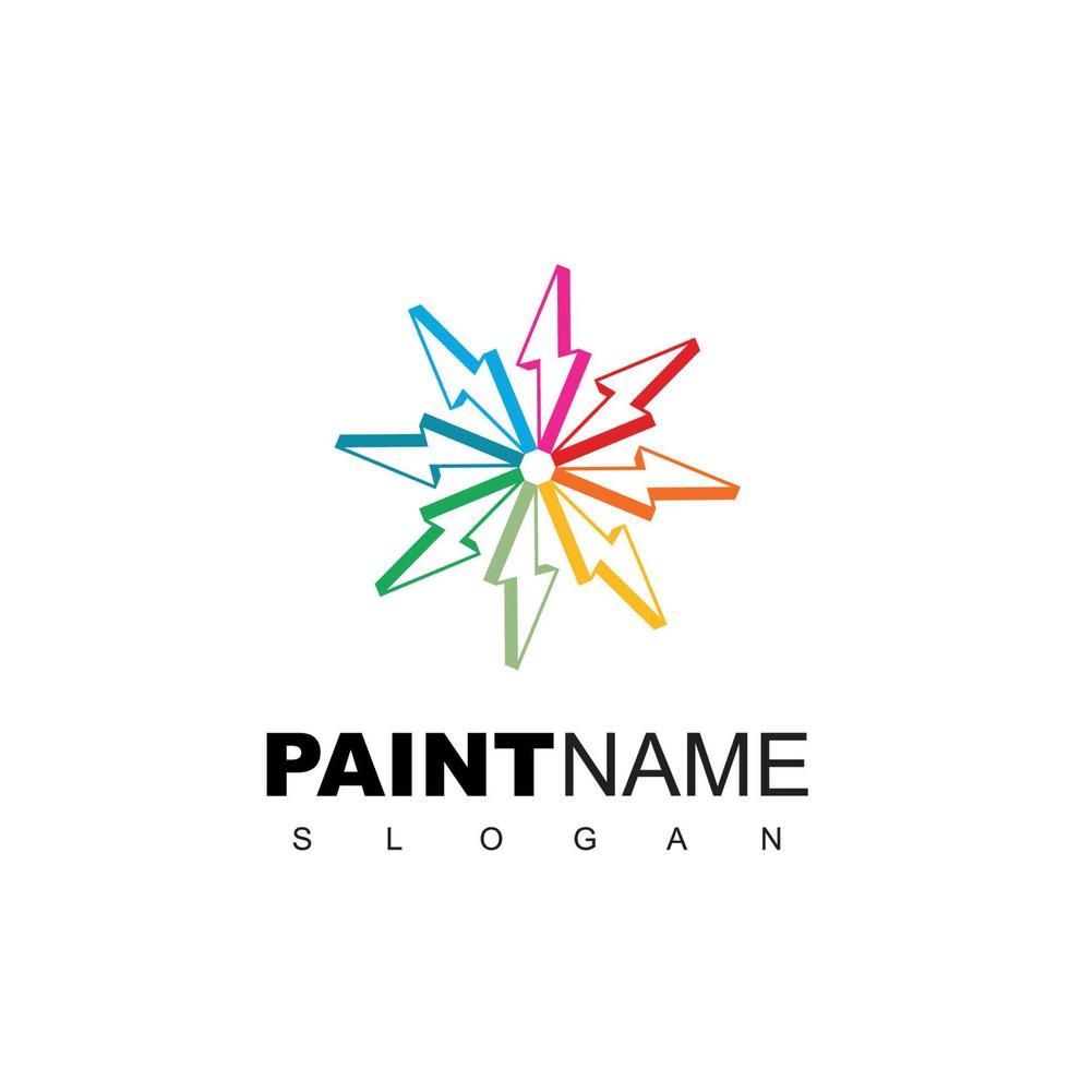 modelo de design de logotipo de pintura a cores isolar no fundo branco vetor