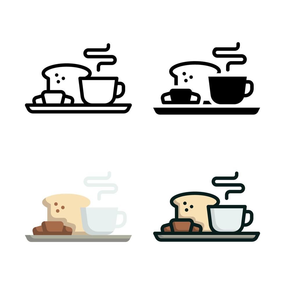 coleção de estilo de conjunto de ícones de café da manhã vetor